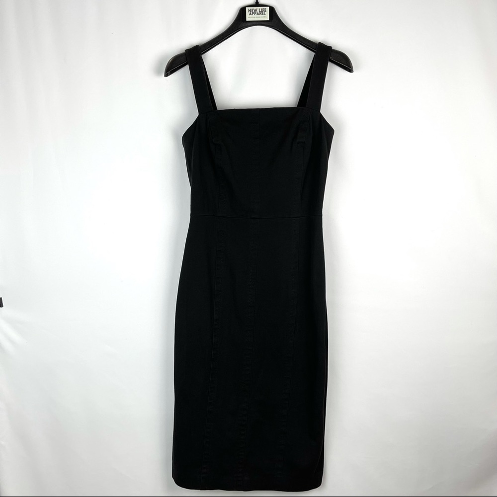Banana Republic Black Fitted Midi Dress